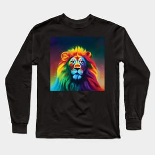 Rainbow Lion Art Long Sleeve T-Shirt